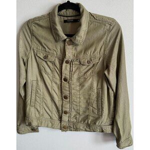 Tahari Womens Olive Green Button Up Lyocell Jacket Small Lightweight Casual